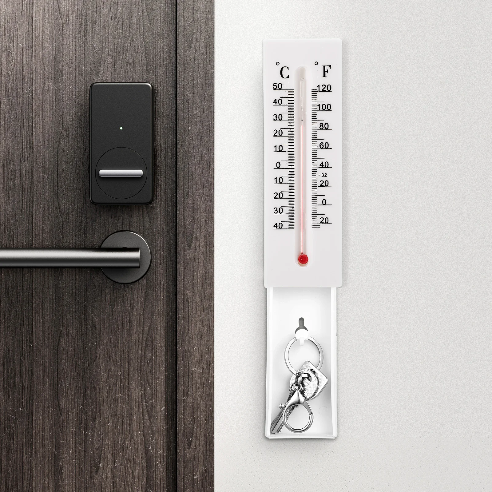 

2 pcs Key Hider Outdoor Thermometer Hidden Storage Weather Resistant Large Capacity Hide A Key Outside Mechanical Safe Box