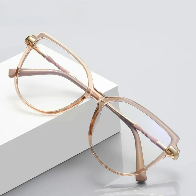 

Stylish Large Frame Simple Geometric Design Anti-blue Light Reading Glasses Customized Prescription Available PFD2210