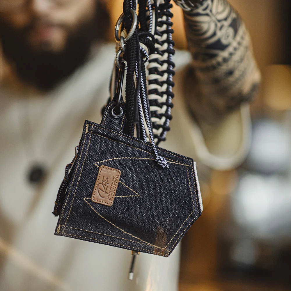 Maden Denim Retro portamonete blu Mini borsa per uomo e donna accessori moda quotidiana