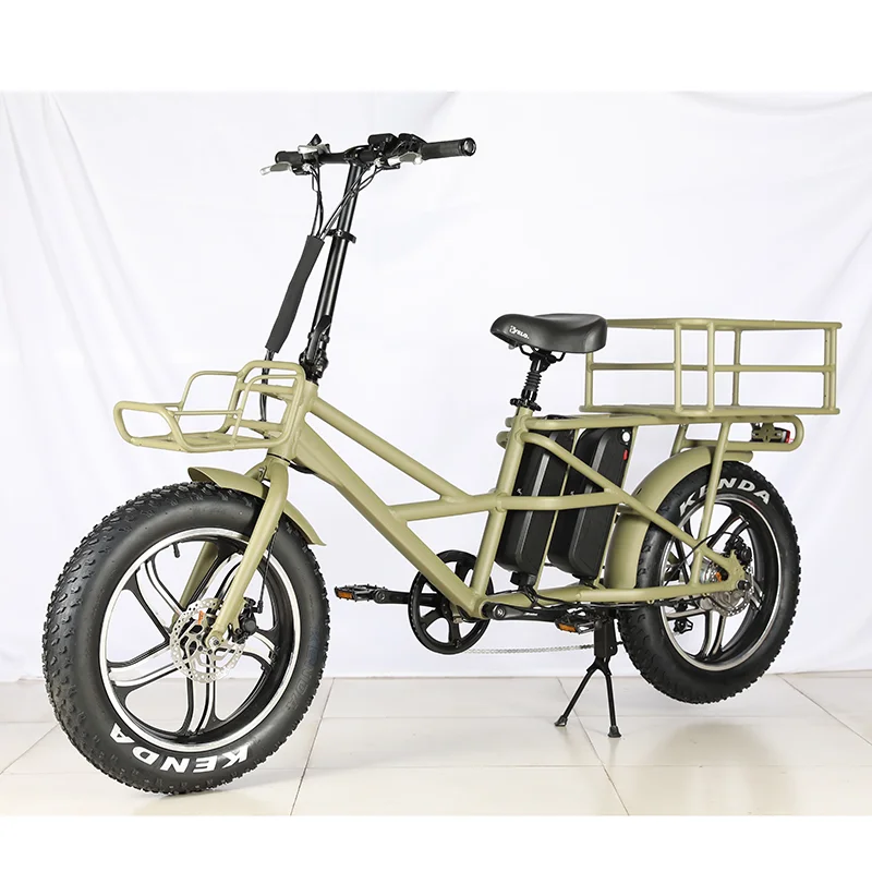 20inch 15Ah 48V350W/500W Long Tail Dual Battery Cargo Bike Cargo Ebike Women Electric Bike Fat Tire Ebike From China