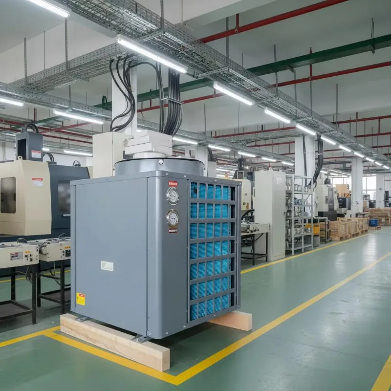 Changjiang Commercial Swimming Pool Air Energy Heat Pump Water Heater Stainless Steel R410A Refrigerant Tankless Design