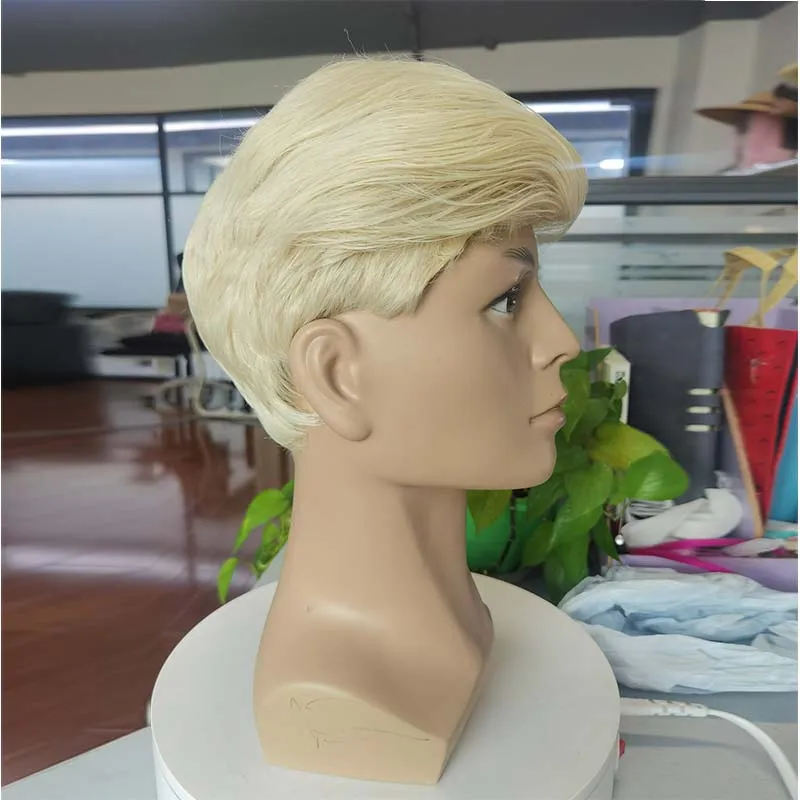 Short Straight Boy Wig Synthetic With Bangs Cosplay Daily Wigs For Men Heat Resistant Natural False Fake Hair Halloween