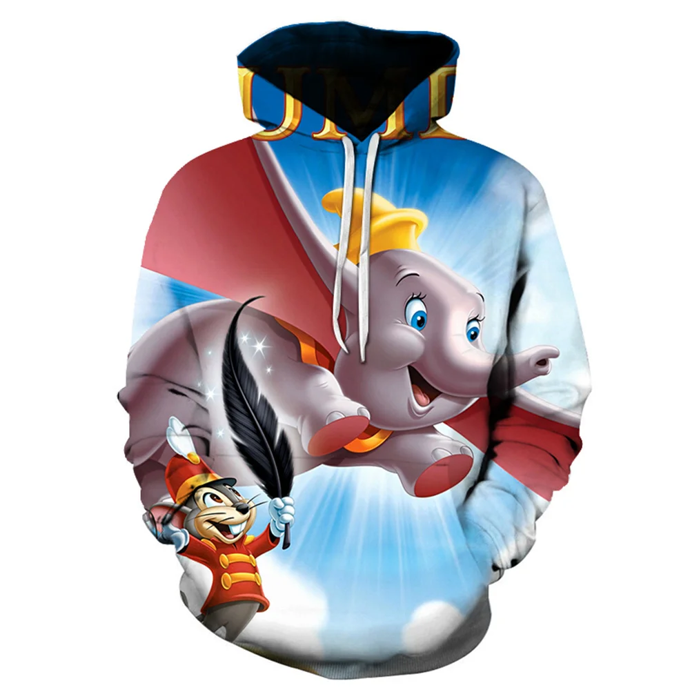 

Disney Dumbo Men Women Hoodies Casual Hip Hop Streetwear Long Sleeves Sweatshirts Boys Girls Autumn Tops Coats