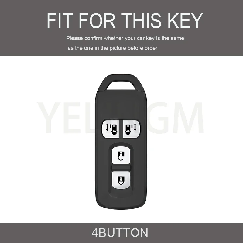 4Button Cart Remote  Key Case Cover For Honda New NBOX Custom JF3/JF4 N-BOX JF1/JF2 N-BOX+ Plus N Wagon N-One Smar Fob Keychain