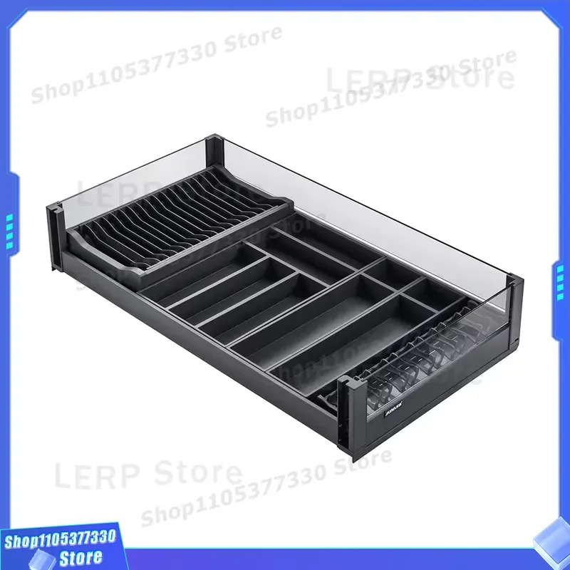 Aluminum Alloy Kitchen Cabinet Hardware Glass Door Big Monster Linkage High Storage Basket Pull Out Wire Drawer Organizer
