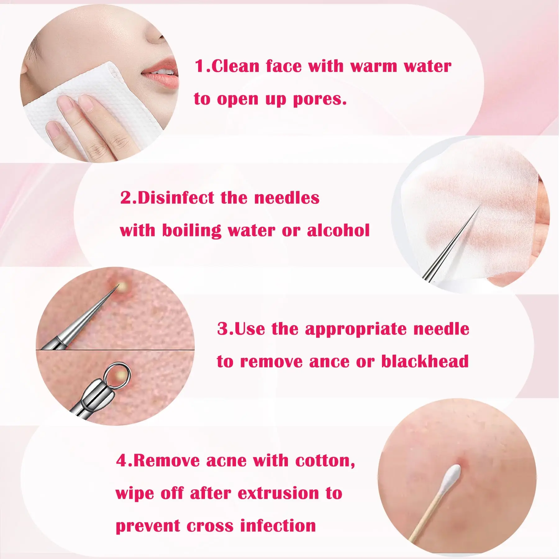 Srebrny 4-pak Zestaw do usuwania zaskórników Zestaw do usuwania zaskórników - do usuwania przebarwieni, usuwania zaskórników Pielęgnacja skóry twarzy (z pudełkiem)