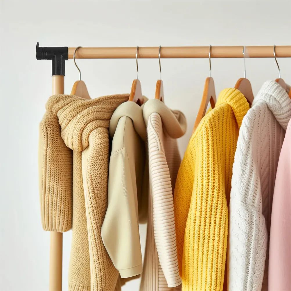 

12Pcs Black Plastic Drying Rack Connectors Easy to Install Universal Fit for Telescopic Garment Racks Stable Support End Rail