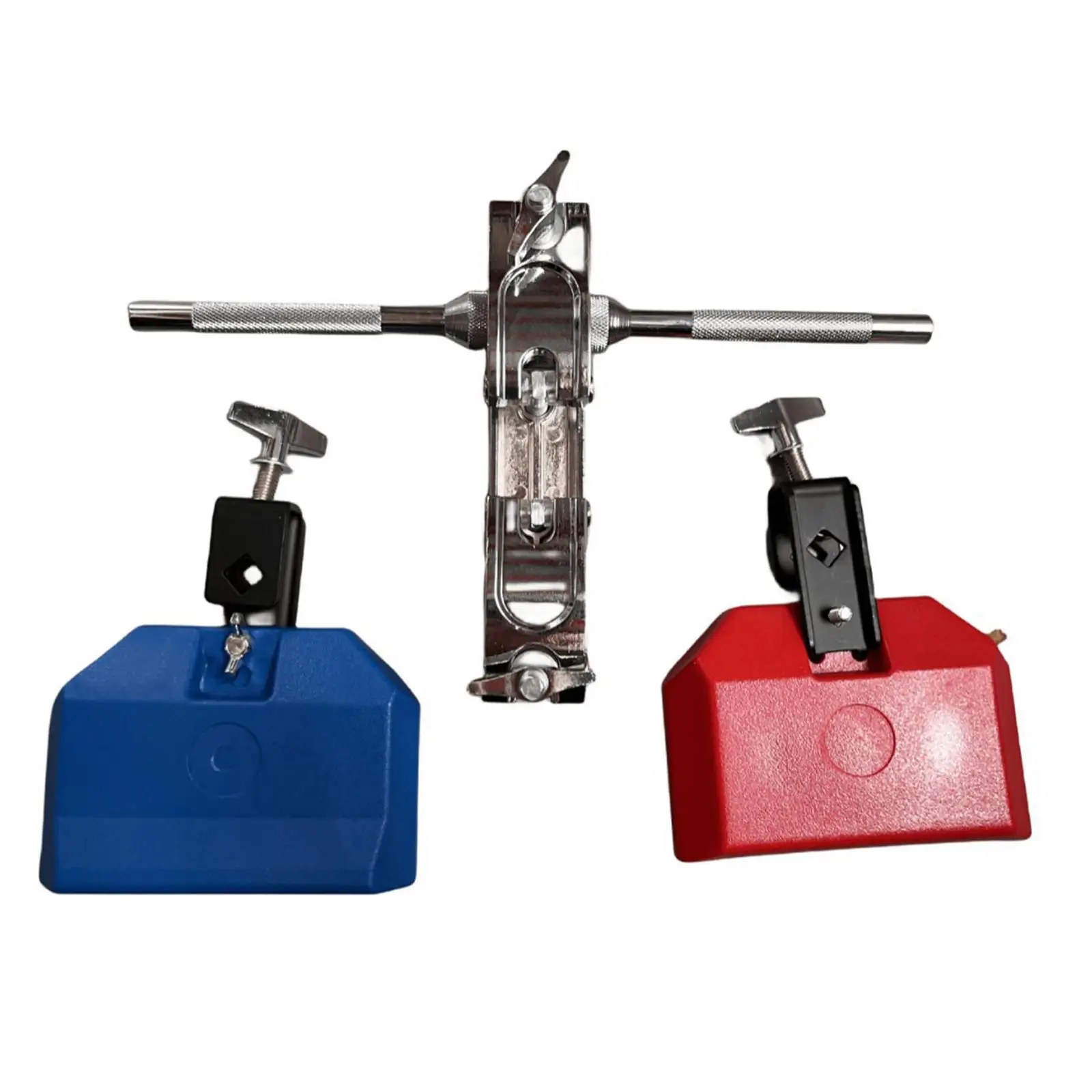 2x Cowbell for Beginner Professional Sound High Pitched Standard Drum Cowbell Mount Jam Block Clapper with Cowbell Clamp Holder