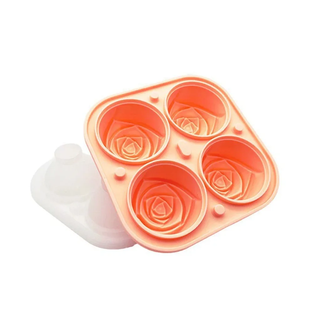 New Rose Flower Ice Cube Mold Ice Tray Whiskey Ice Tray Food Grade Silicone Ice Maker Modeling Ice Maker Kitchen Tool