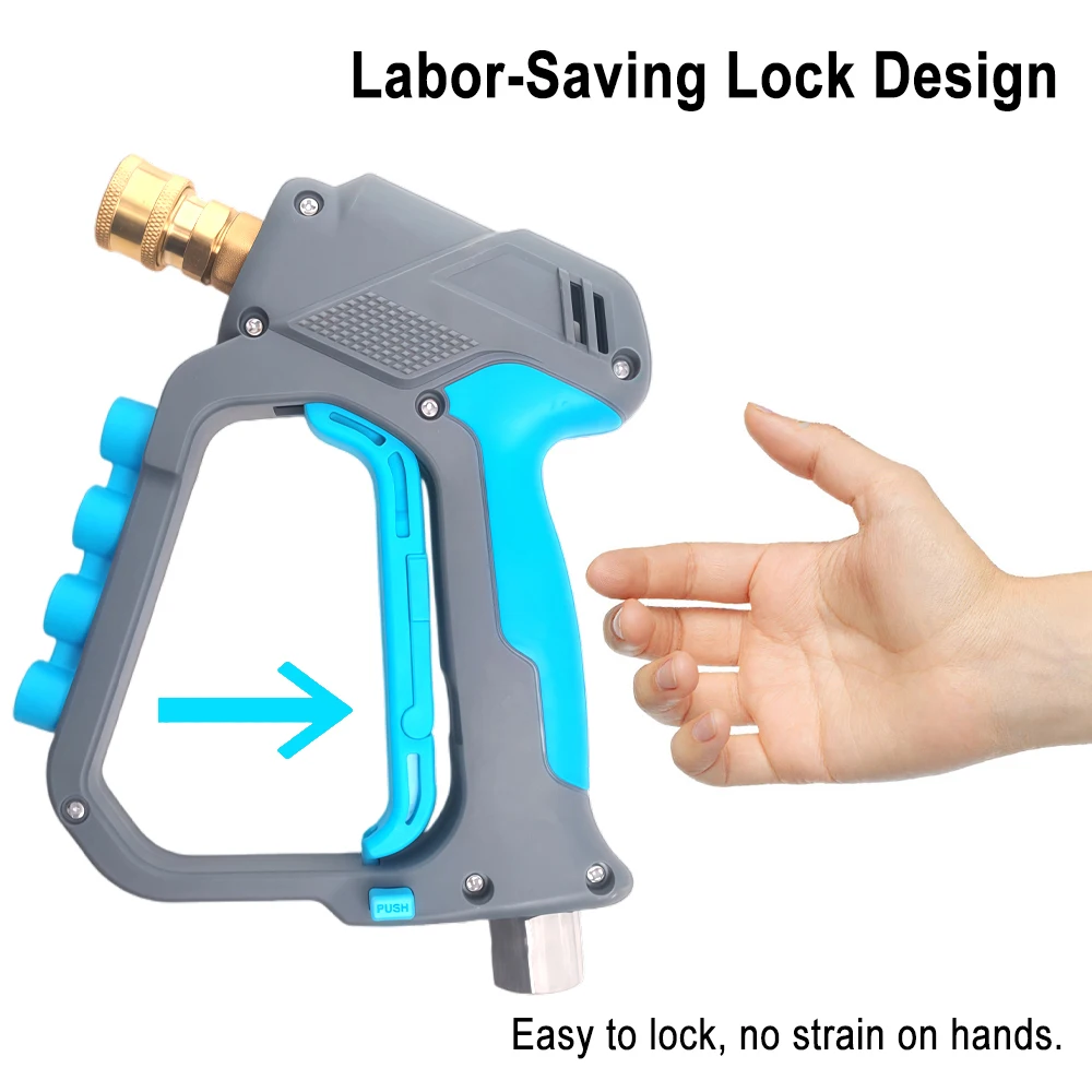 Professional Auto Detailing Short Car Wash Gun Rotating Anti-Tangle High Pressure 4-Color Nozzle Kit Car Beauty Home Accessory