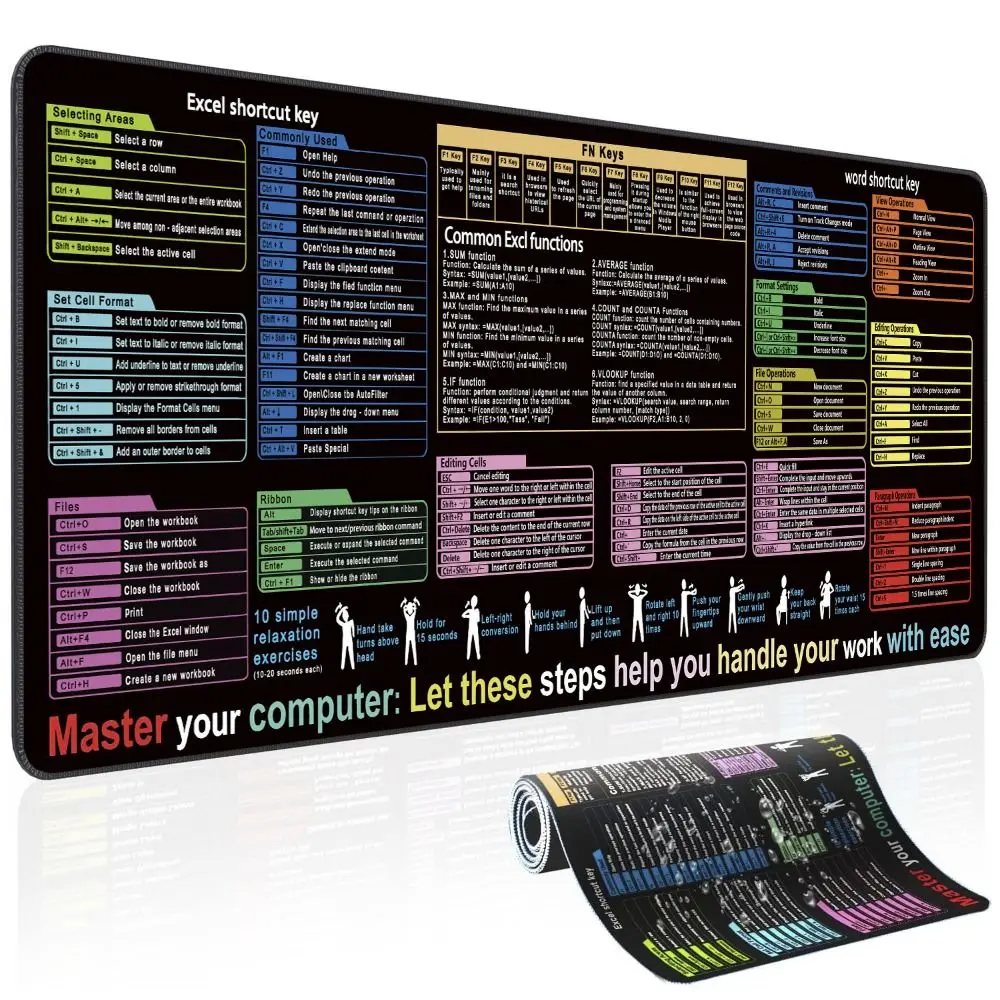 Efficient Portuguese Mouse Pad Desk Protector Smooth Pattern Art Mouse Pad Thickened Large Size Keyboard Mat Laptop Pads