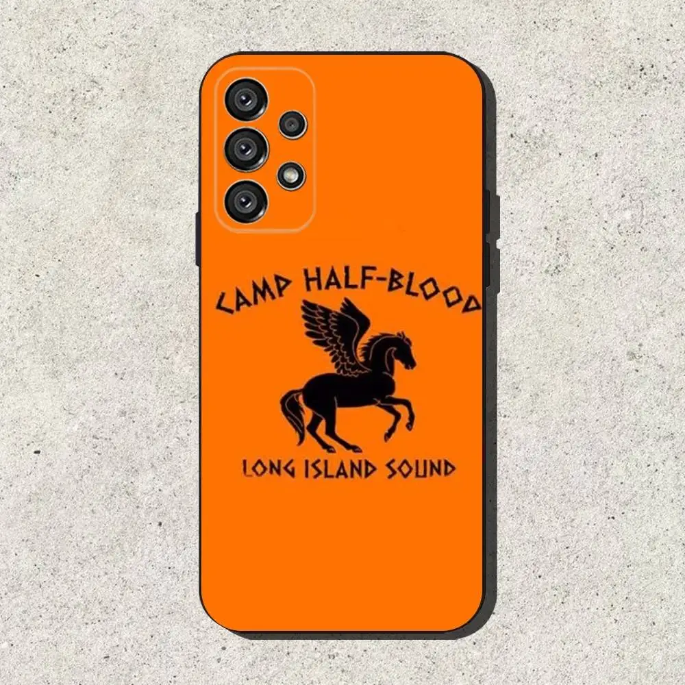 Funda de teléfono P-Percy Jackson para Samsung S25,S24,S21,S22,S23,S30,Ultra,S20,Plus,Fe,Lite,Note,10,9,5G cubierta negra