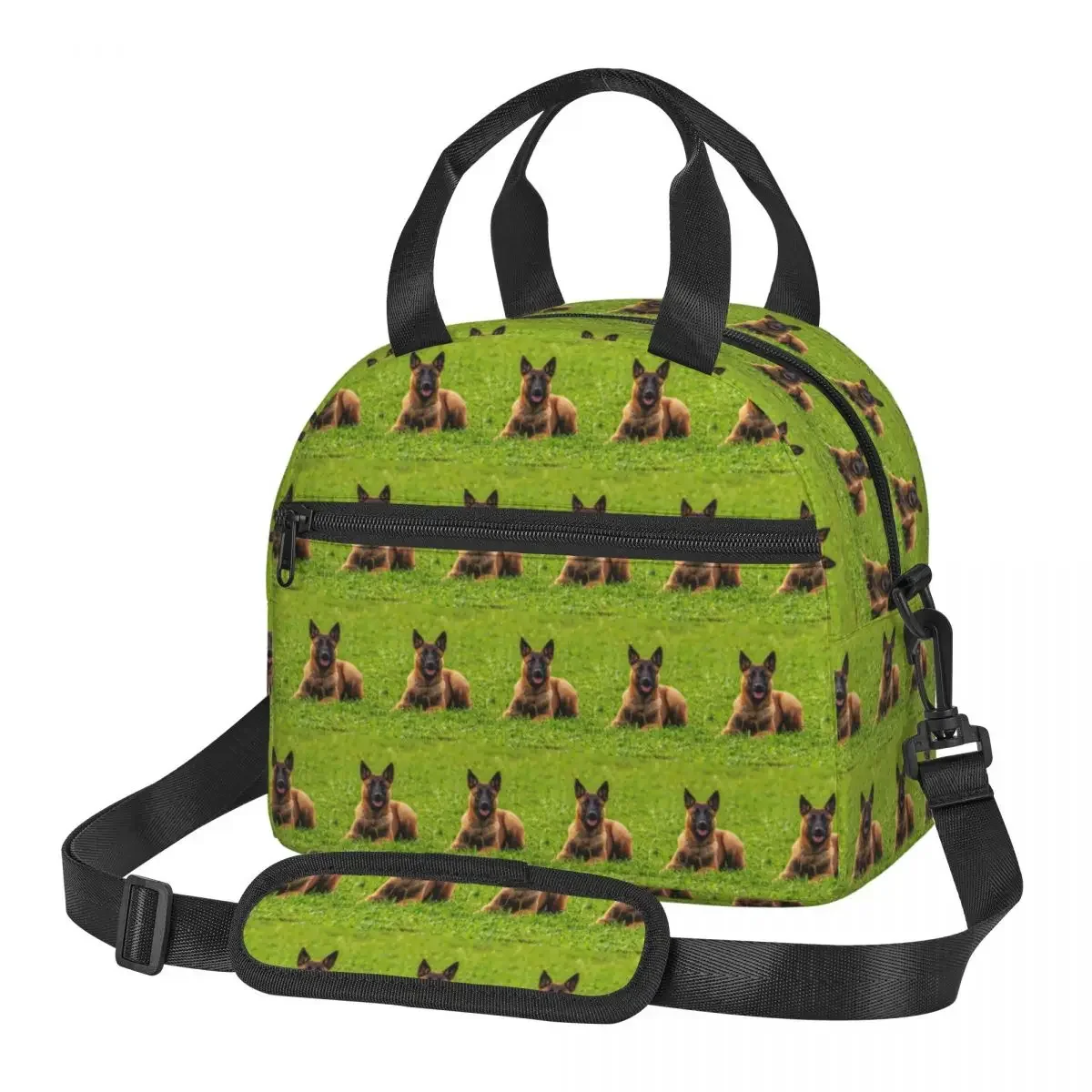 Belgian Shepherd Dog Malinois Insulated Lunch Bag for Women Children Portable Food Boxes Thermal Lunch Box Tote