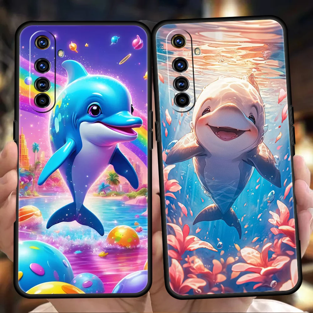 Ocean Animal Dolphin Silicone For Realme 10 11 8i 9i 9 Pro Plus GT2 C3 6 7 8 Pro C21 C11 C25 C35 Pro 5G Shockproof Phone Case