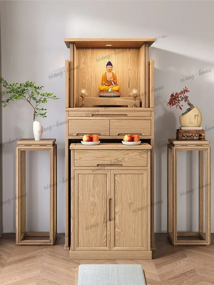 FG Buddhist shrine New Chinese vertical cabinet Modern simple hidden door Split shrine offering cabinet