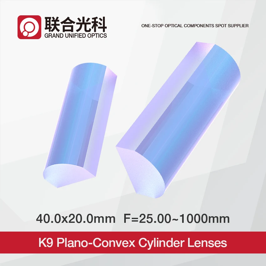 40.0x20.0mm Diameter Cylindrical Plano Convex Lenses