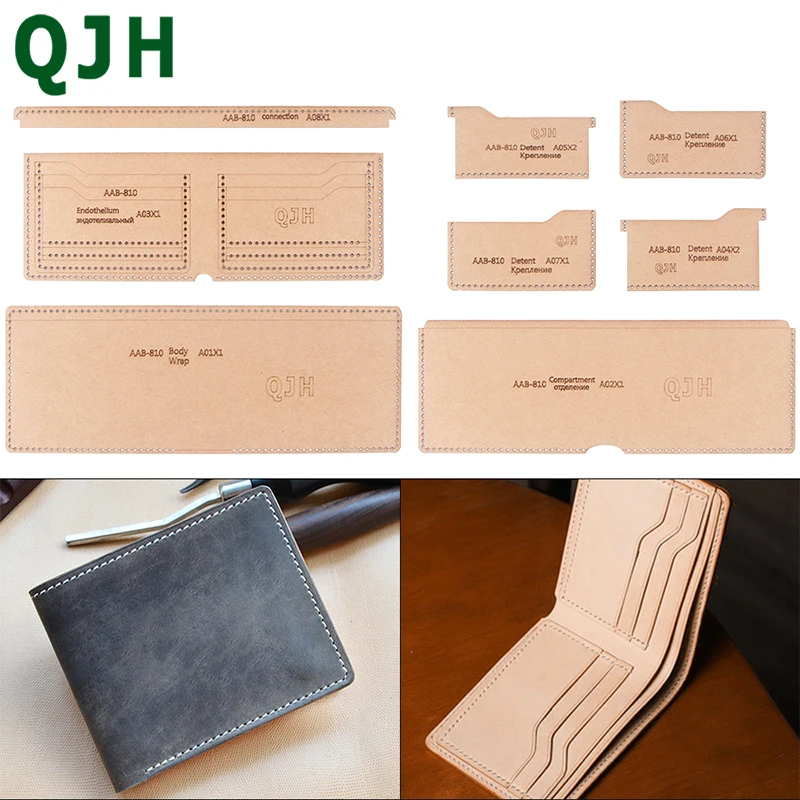 

Short Wallet Acrylic Template Kraft Paper Design Sewing Drawing DIY Handmade Leather Design Paper Sample Free Cut Pattern Drawin