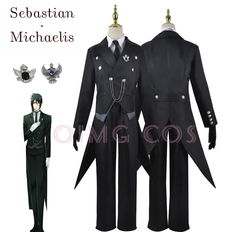 Black Butler Sebastian Michaelis Cosplay Sebas Costume Japanese Anime Carnival Party Uniform Swallowtail