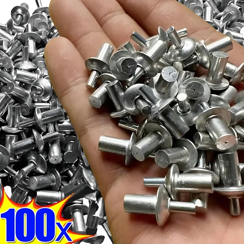 100x Hammer Drive Expansion Nieten Percussion Expansion Aluminium Nagelkopf Piercing Knock Type Kleine Blechschrauben Verbindungselemente
