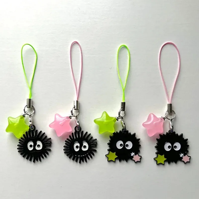 Soot Sprite Star Charm 휴대폰 스트랩, 카와이 휴대폰 액세서리, 매력 선물, Y2K