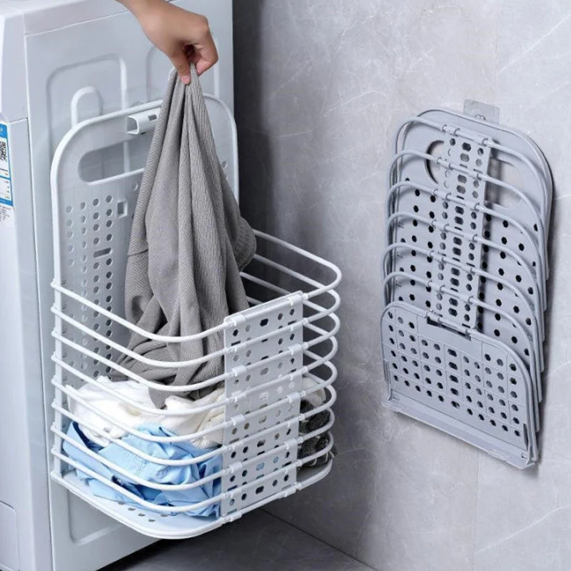 Foldable Bathroom Laundry Basket Wall-mounted Dirty Clothes Storage Basket Household Laundry Bag Laundry Bathroom Organizer New