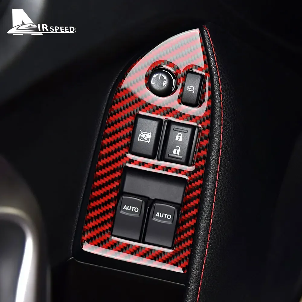 Carbon Fiber Sticker for Subaru BRZ Toyota GT86 2012-2020 Interior Trim Window Switch Button Cover Decorative Auto Accessories