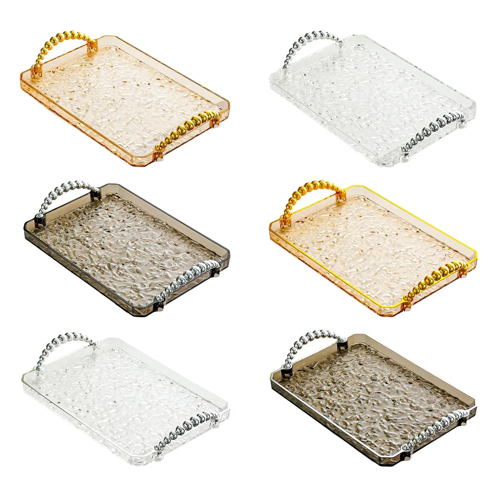 Rectangle Serving Tray Kitchen Relish Tray Fruit Plate for Bathroom Vanity Tabletop Bedside Towels Cosmetics and Accessories