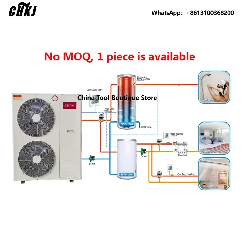 Oem Higheffect Hot Water Heat Pump R32 R290 Inverter air Source Heating Cooling  Wifi Control European Homes