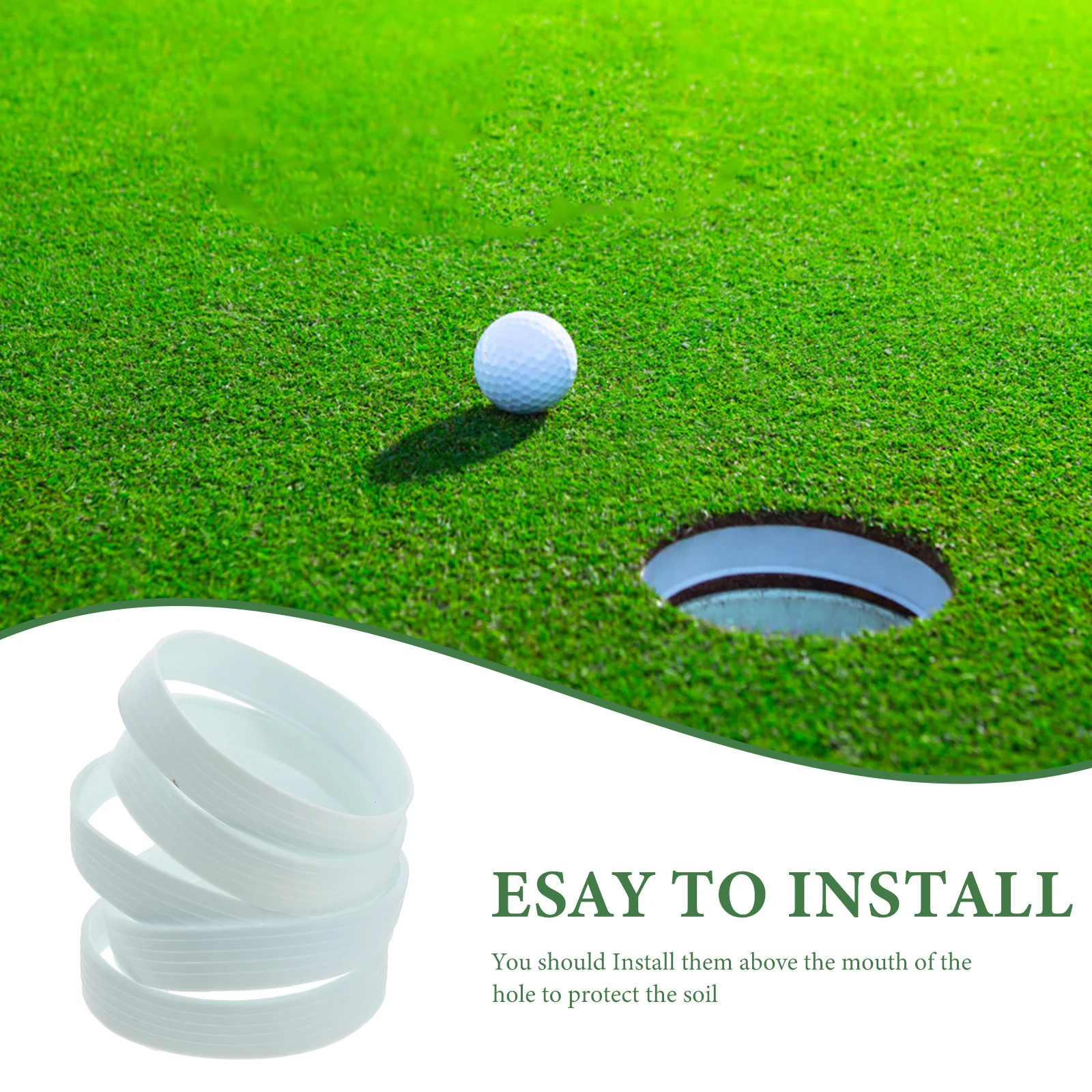 5PCS 110mm Golf Putting Green Hole Cup Rings Training Aid Outdoor Golf White PP Plastic Putting Cup Rings Sports Equipments