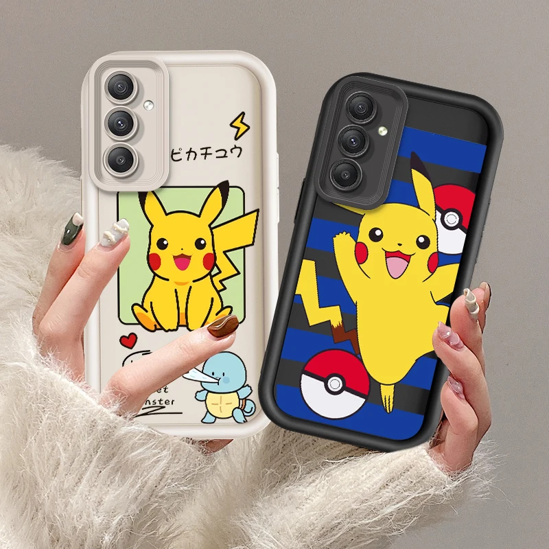 Comics P-Pokemones P-Pikachus For Samsung A73 A71 A54 A53 A52 A51 A33 A32 A21S A14 A13 A12 A03 A04 A05 5G Eye Ladder Back