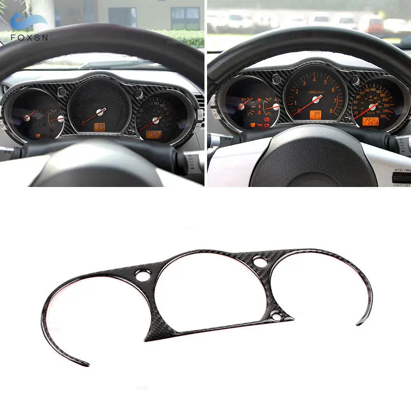 Car Accessories Speedometer Frame Trim Soft Carbon Fiber Sticker For Nissan 350Z 2003 2004 2005 2006 2007 2008 2009