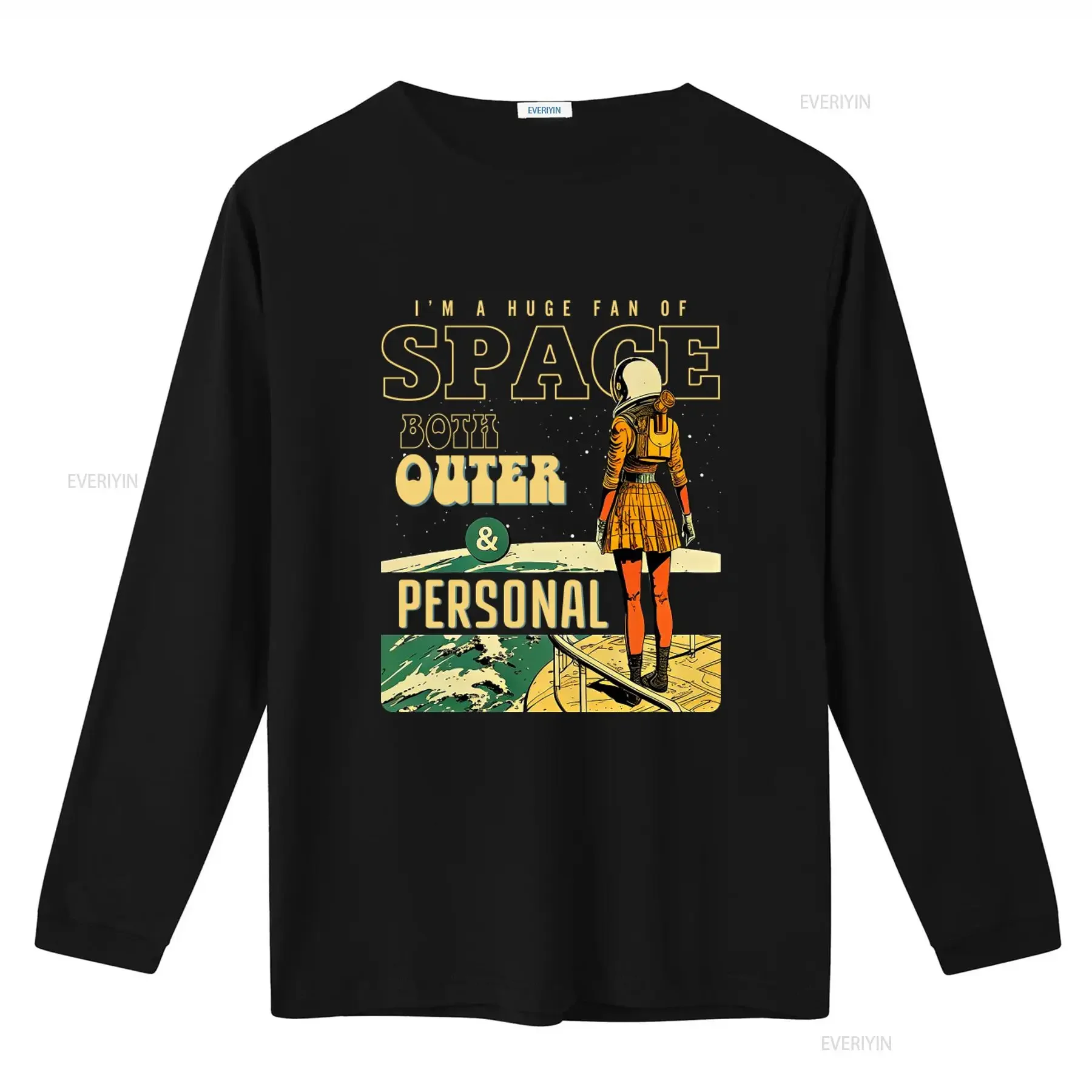 Huge Fan Of Space Both Outer And Personal T Shirt Funny Astronaut Design For Astronomy Geeks Galaxy Lovers vintage Washed