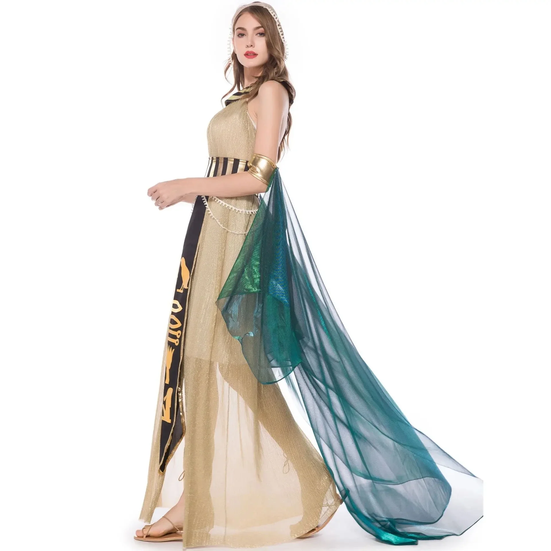 Greek Queen Cosplay Costume Medieval Egypt Cleopatra Dress Myth Goddess Carnival Dress Role Play Egyptian Women Cosplay Costumes