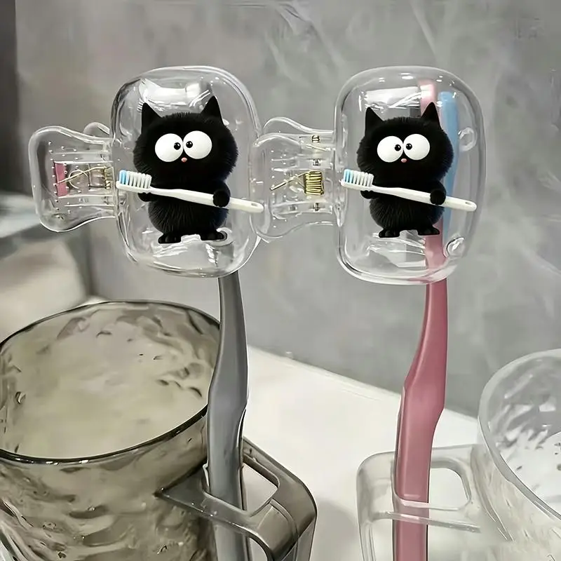 1/2Pcs Kitten Toothbrush Cover, Portable Storage Holder, Bathroom Accessory For Home & Travel