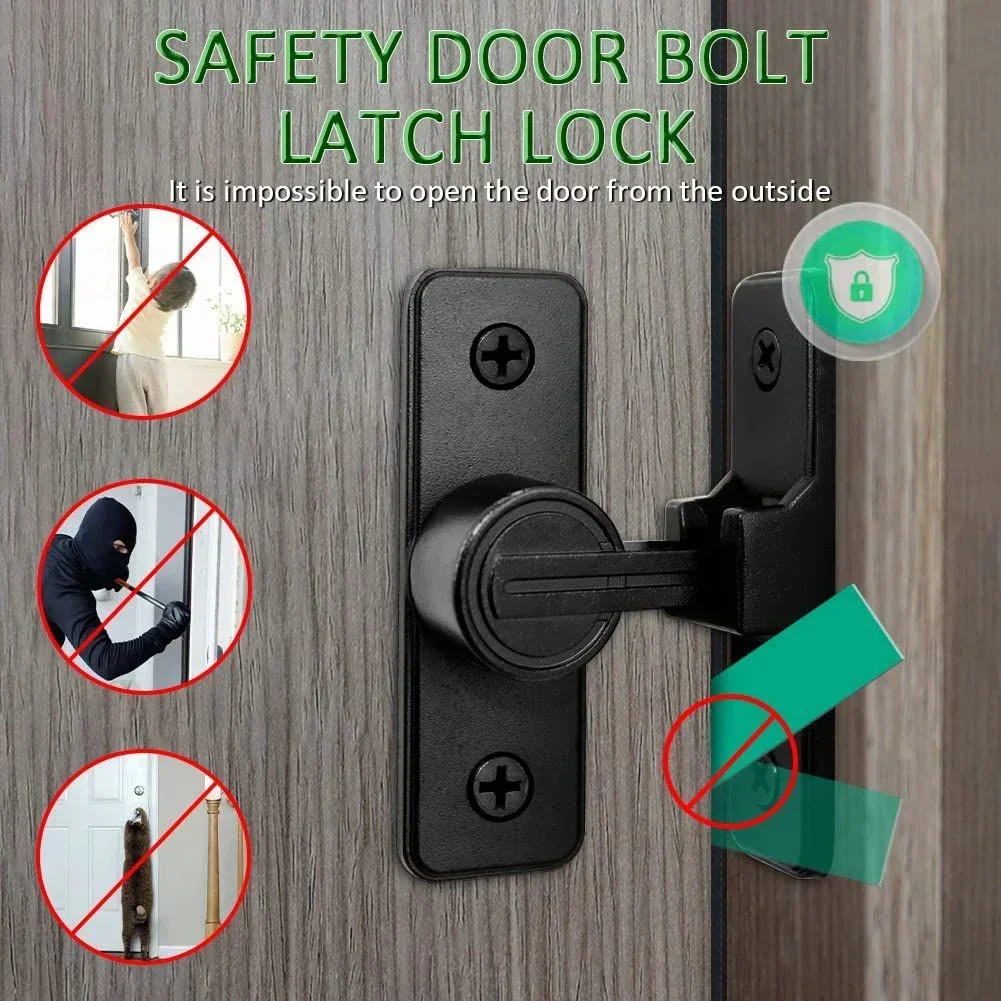 Barn Door Lock Bolt 90 Degree Flip Gate Latch Heavy Duty Sliding Barn Door Latch Lock Wine Cabinet Closet Right Angle Loc