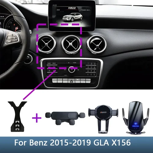 Soporte para teléfono para Mercedes Benz GLA X156 2015 -2019 CLA 2013-2019 C117, soporte fijo especial para coche, Base de carga inalámbrica