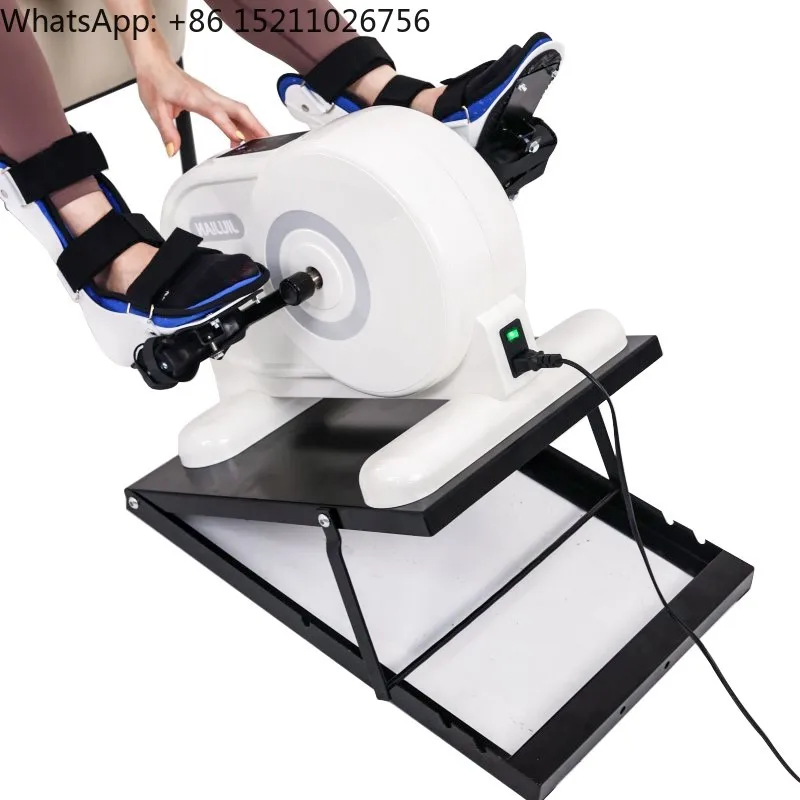 Home Electronic Portable Stroke Hand Foot Pedal Exerciser Mini Cycle Pedal Exercise Bike Rehabilitation Bike with Boots and Base