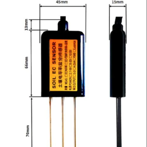 

Soil Electrical Conductivity,Soil Moisture,Soil Temperature,three in One Sensor EC+H+T,RS485 MEC10 Soil Conductivity Sensor