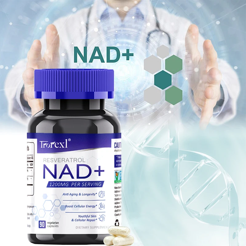 NAD + Resveratrol Supplement NAD Plus Boosting - Supports Cellular Energy, Anti-aging, Metabolism, Skin Health