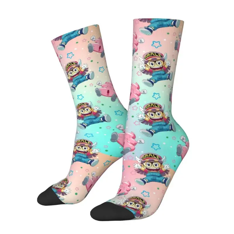 Funny Arale Norimaki And Poo Socks Women Men Warm 3D Printing Dr Slump Anime Football Sports Socks