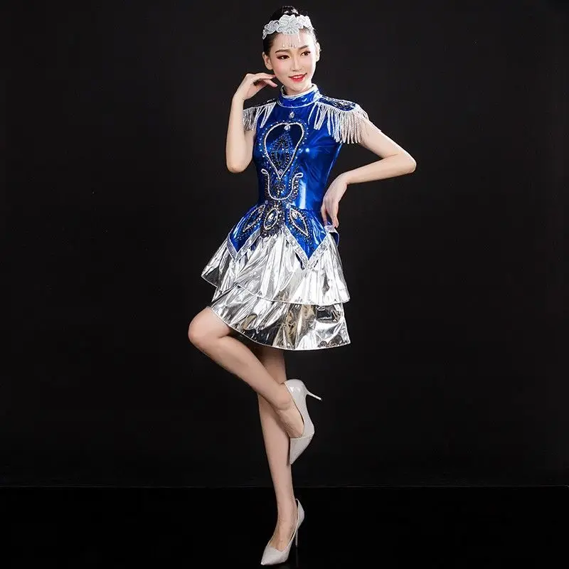 Sequin Tassel Hip Hop Jazz Dance Dress for Women Modern Stage Performance Street Pole Dance Costumes DS Outfit Gogo DJ Costume