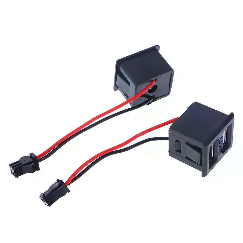 1pc Double Layer Usb Female Base Type-c Socket Female Usb Lamp Charging Socket Power Socket with Cable Connector
