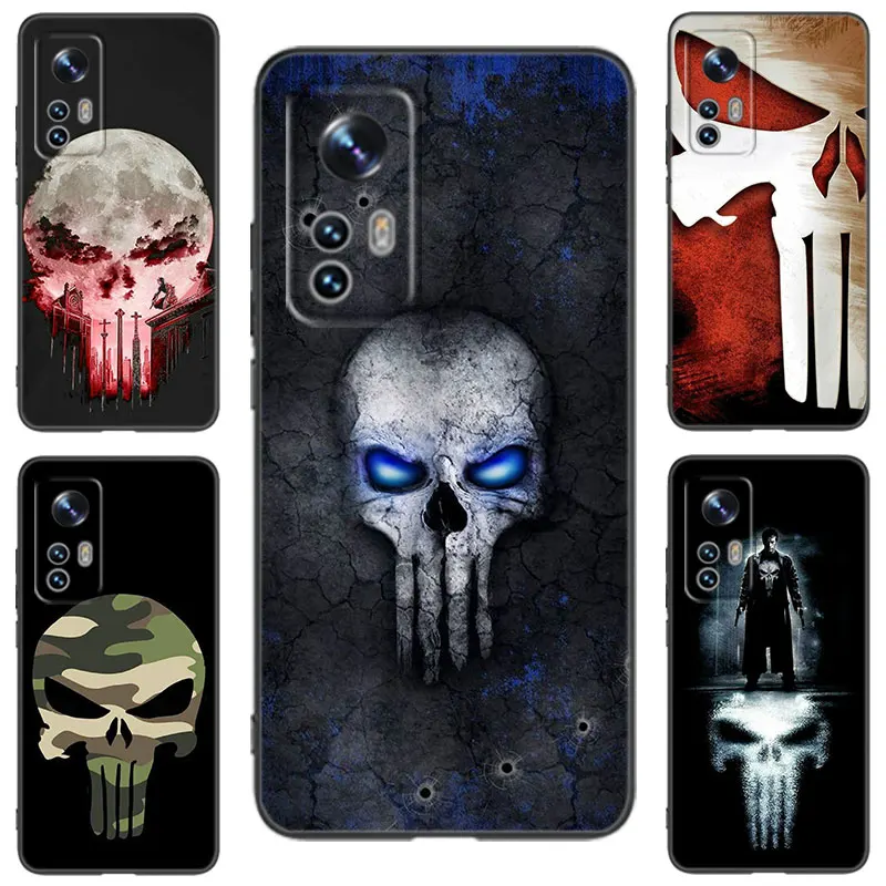 Marvel Superhero Punisher Phone Case For Xiaomi 10 11 13 12 Lite NE 9T 10T 11T 12T 12S 13T 14 Pro 9 SE 10i 11i 12X Civi 2 3 4 5G