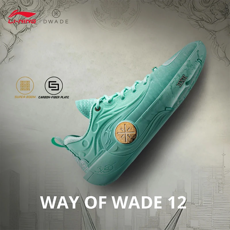 

LI-NING Way of Wade 12 Men's Basketball Shoes SUPER BOOM high rebound Professional Game Shoe ABAV085