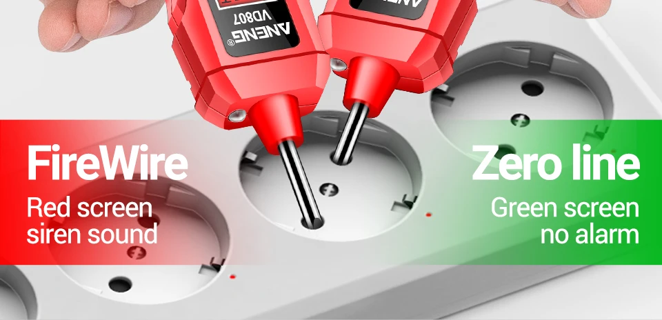 ANENG VD807 Ein-Wort-Induktion, tragbar, 50/60 Hz, intelligenter elektrischer Stifttester, NCV-Sensor, AC 12–300 V, berührungslose Drahtdetektor-Werkzeuge – Detail 9