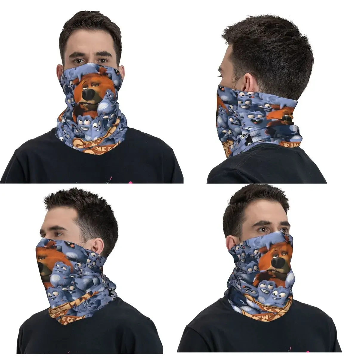 Funny Grizzy And The Lemmings Cartoon Characters Bandana Neck Gaiter Printed Mask Scarf Cycling Scarf Cycling For Men Women