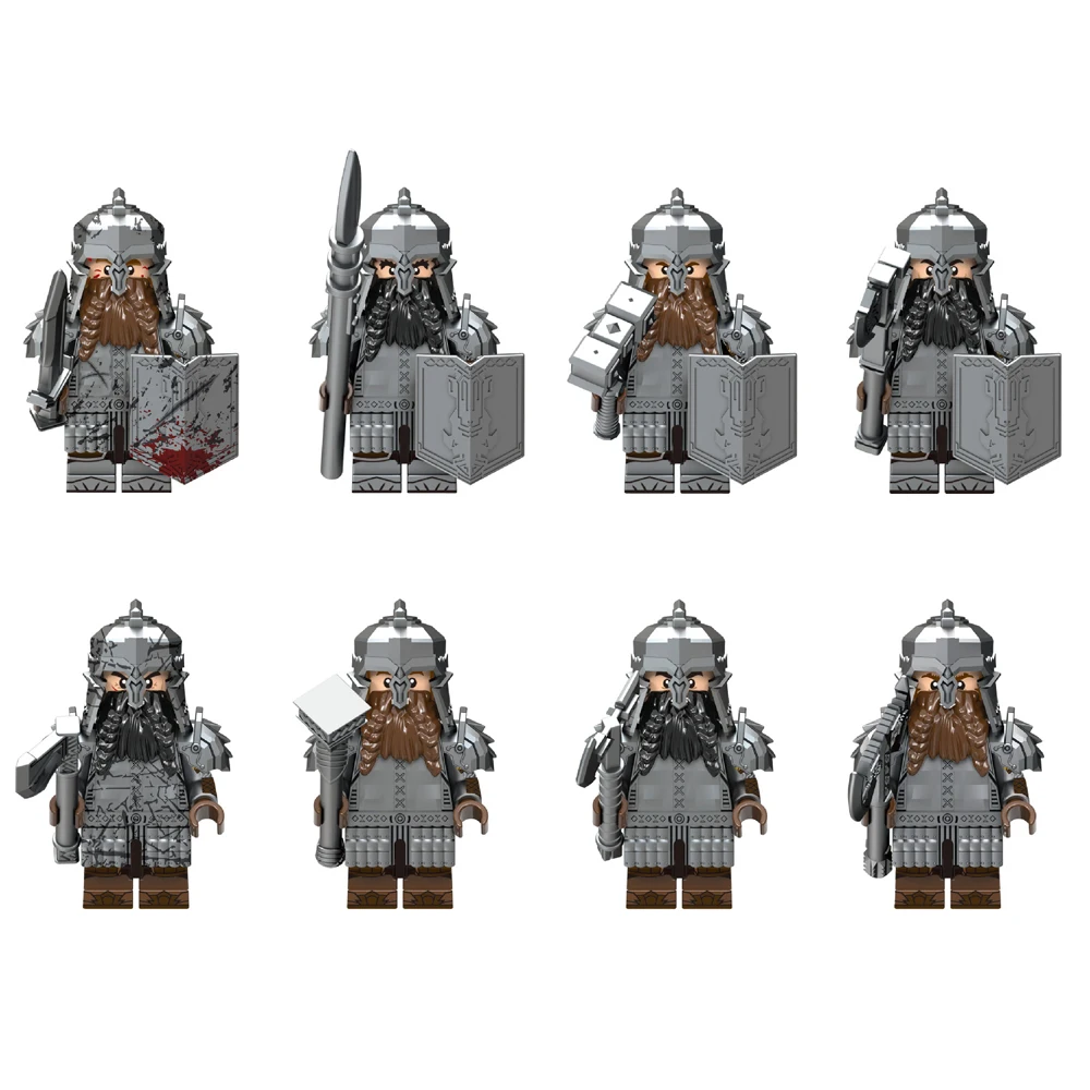 The Middle Ancient Times Series Building Blocks Dwarf Warrior Multi Form Styles Anime Figure Children's Assembled Toy Model Gift