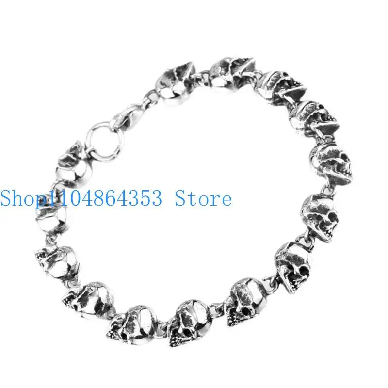 652F Skull Designs Metal Bracelet Portable for Fashion Enthusiasts and Trendsetters