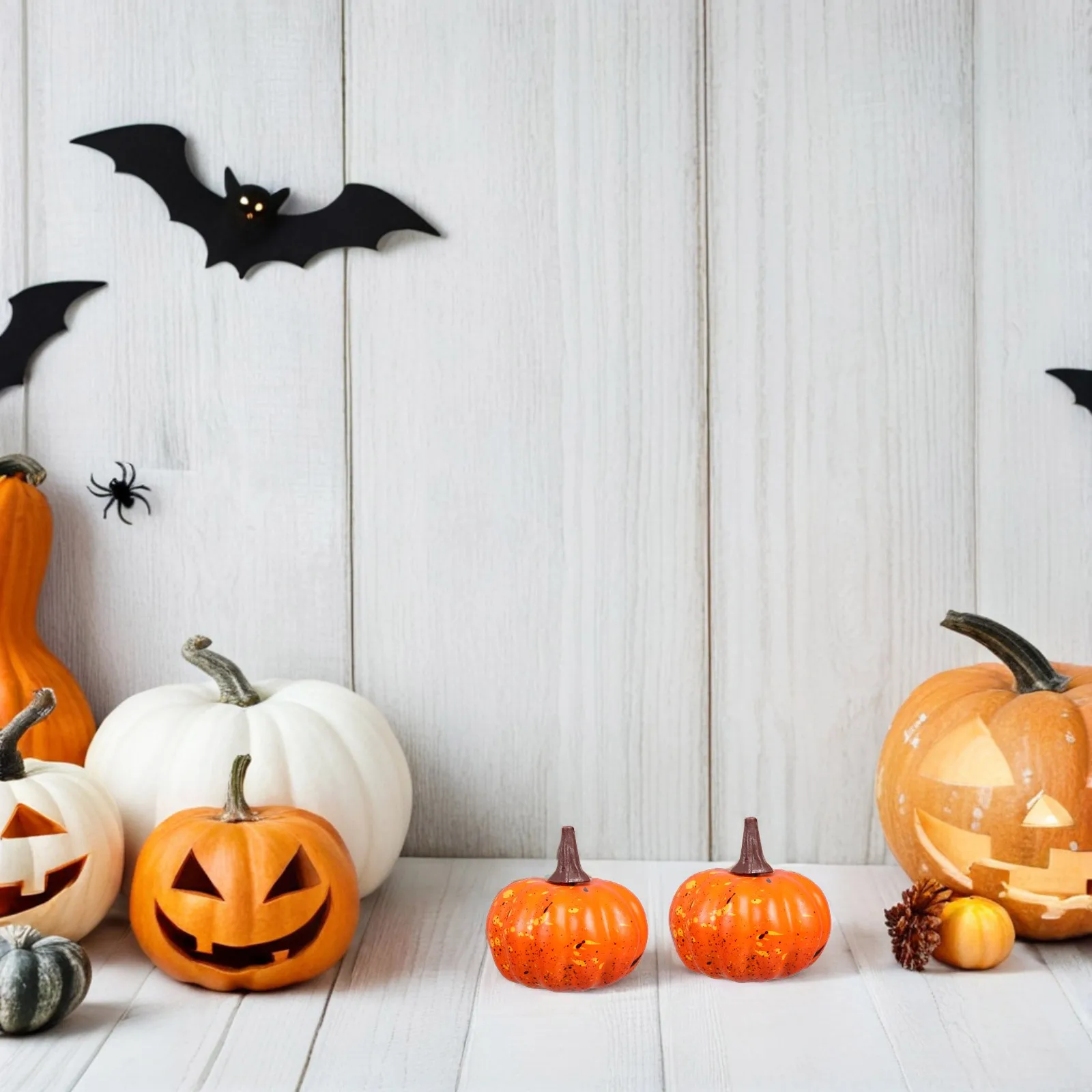 

16 PCS Artificial Pumpkin Fake Pumpkins DIY Crafts Material Mini Thanksgiving Ornament Shaped Foam Halloween Decorating