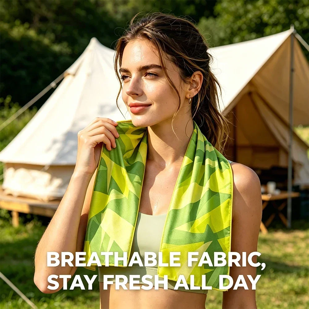 30x100cm Printed Cooling Towel Ice Instant Chill Fabric Stay Cool for Yoga Gym Running Workout Sweat Wipe Quick Dry Sports Towel
